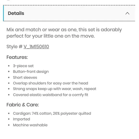 Carter’s Girl’s 3-Piece Quilted Cardigan Floral Set - Picture 2 of 4